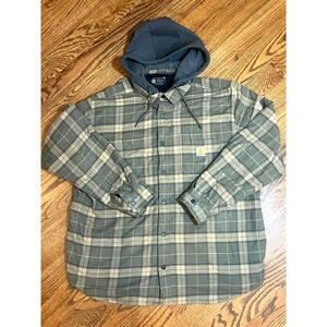 Carhartt TJ5621 M Mens Plaid Flannel Lined Hooded Shirt Jacket Size XL